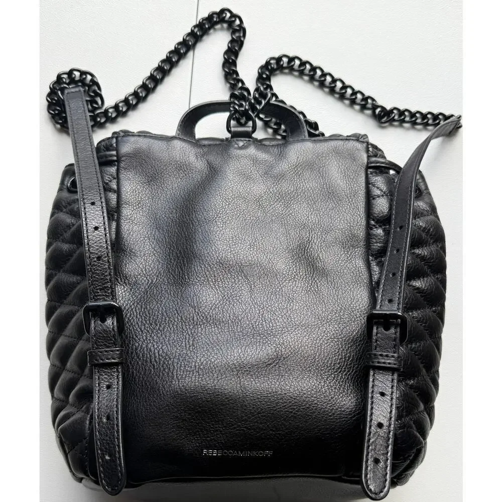 Rebecca Minkoff Love Quilted Backpack adjustable chain/leather straps | GUC